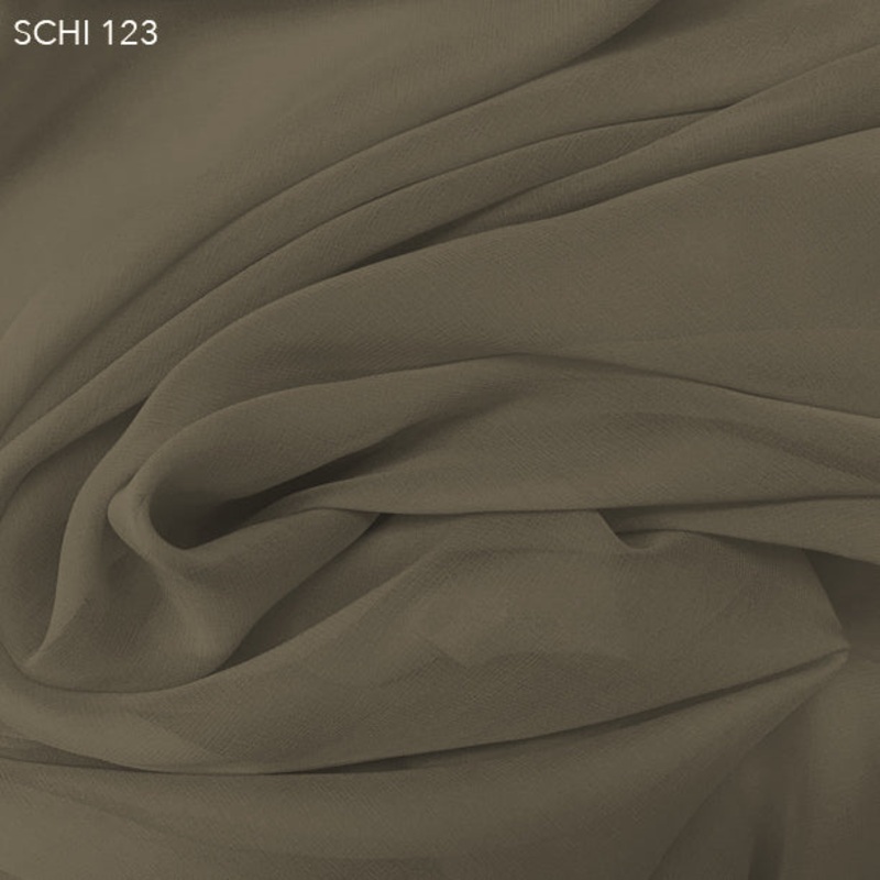 Silk Chiffon – Khaki Brown Fabric by the Yard