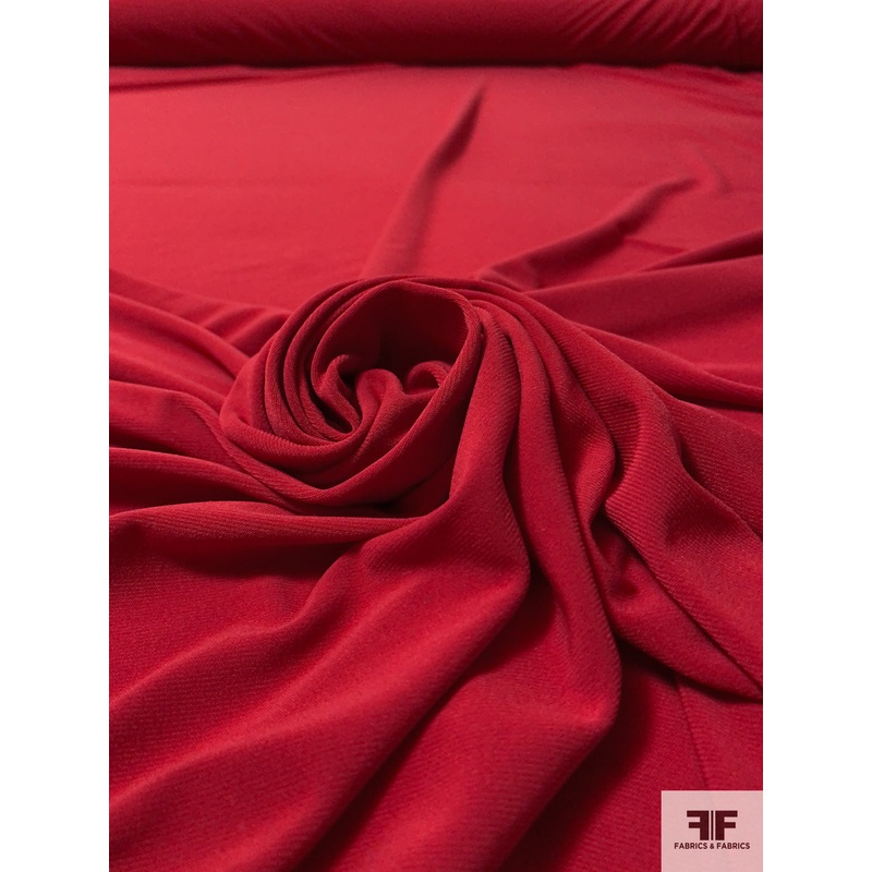 Solid Stretch Polyester Jersey – Red Fabric by the Yard