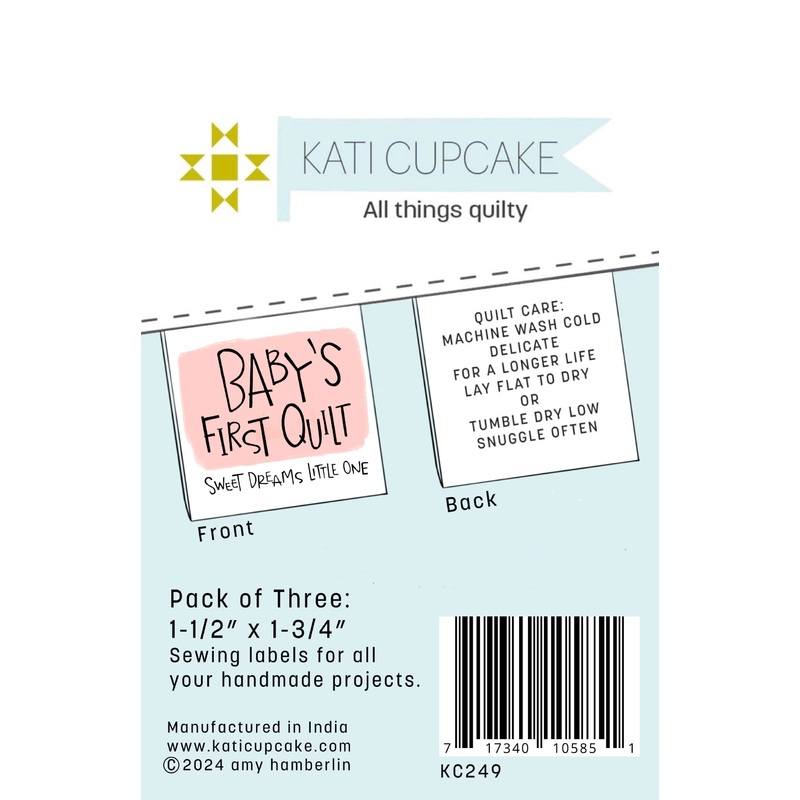 Baby’s First Quilt Sew-In Labels in Pink