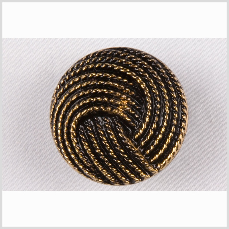 Black and Gold Knotted Glass Shank Back Button – 54L/34mm