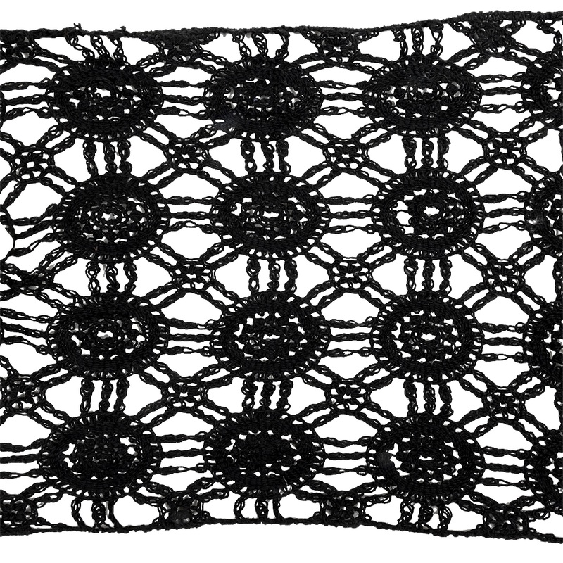 Black Medallions Cotton Blend Crochet Lace Trim – 11.5″