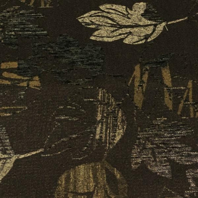 Burren Charcoal Leaves Brown Upholstery Fabric Order Product