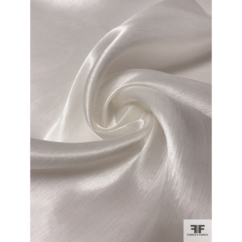 Italian High-Sheen Silk Blend Stiff Organza – Off-White Fabric by the Yard