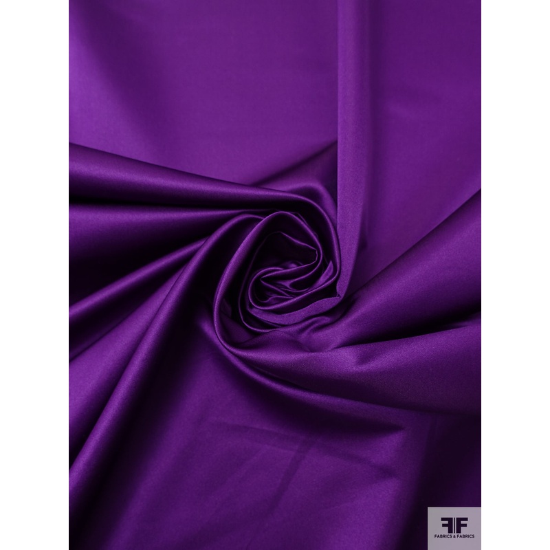 Made in Japan Solid Silk-Rayon Duchess Satin – True Purple Fabric by the Yard
