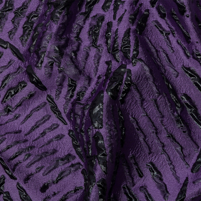 Metallic Purple and Black Abstract Luxury Brocade
