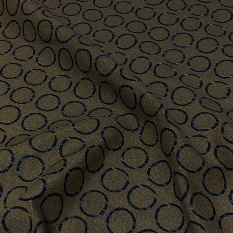 Momentum Crew Down Under Blue Circles Brown Upholstery Fabric Order Product