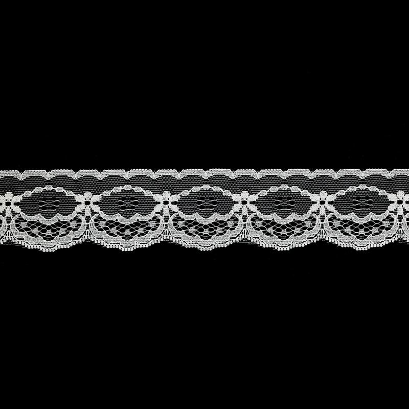 White Floral Lace Trimming – 1.625″
