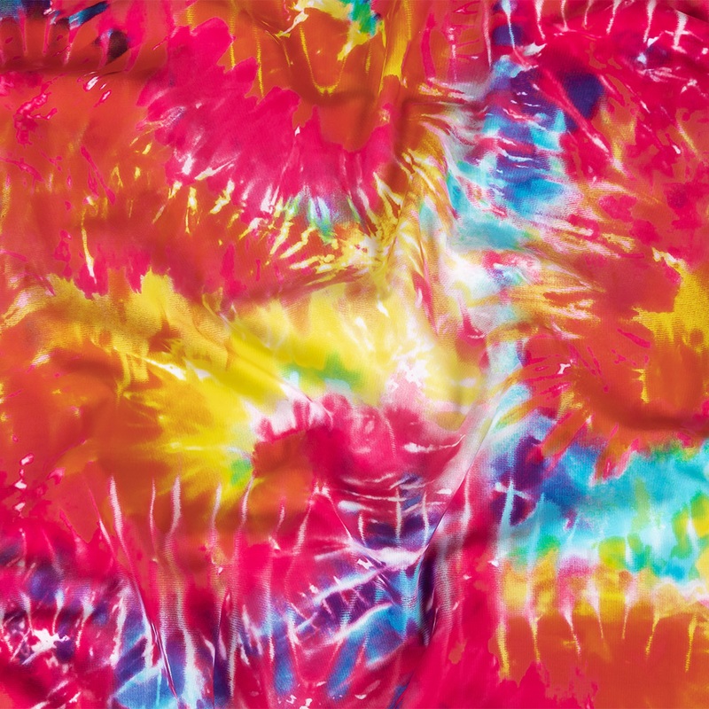 Compression Swimwear Tricot, UV Protective with Aloe Vera Microcapsules – Yellow and Pink Splash Tie Dye – Caye Collection