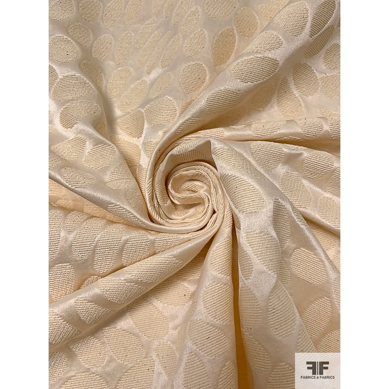 Flower Petal Cotton/Silk Brocade – Cream Fabric by the Yard