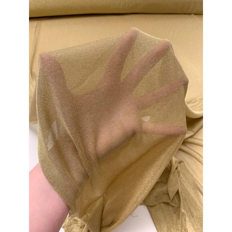 Italian Metallic Chainmail Knit Lam – Gold Fabric by the Yard