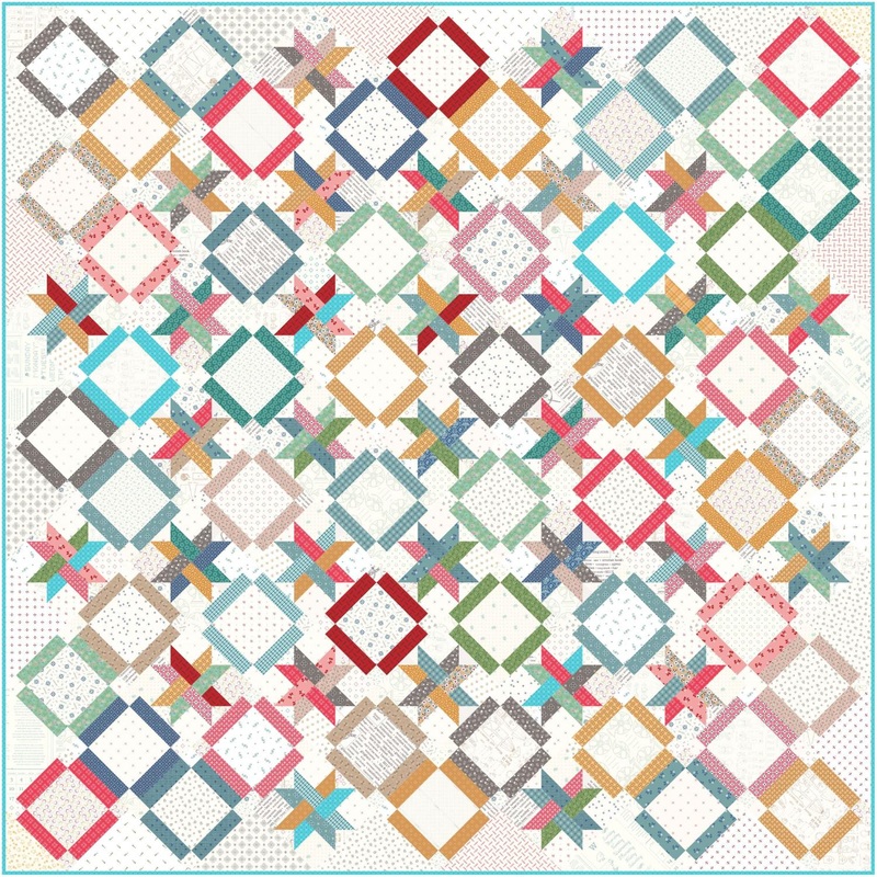 Lori Holt Lap Quilt – Chocolate Covered Cherries – 60″ x 60″- Includes Pattern & Binding