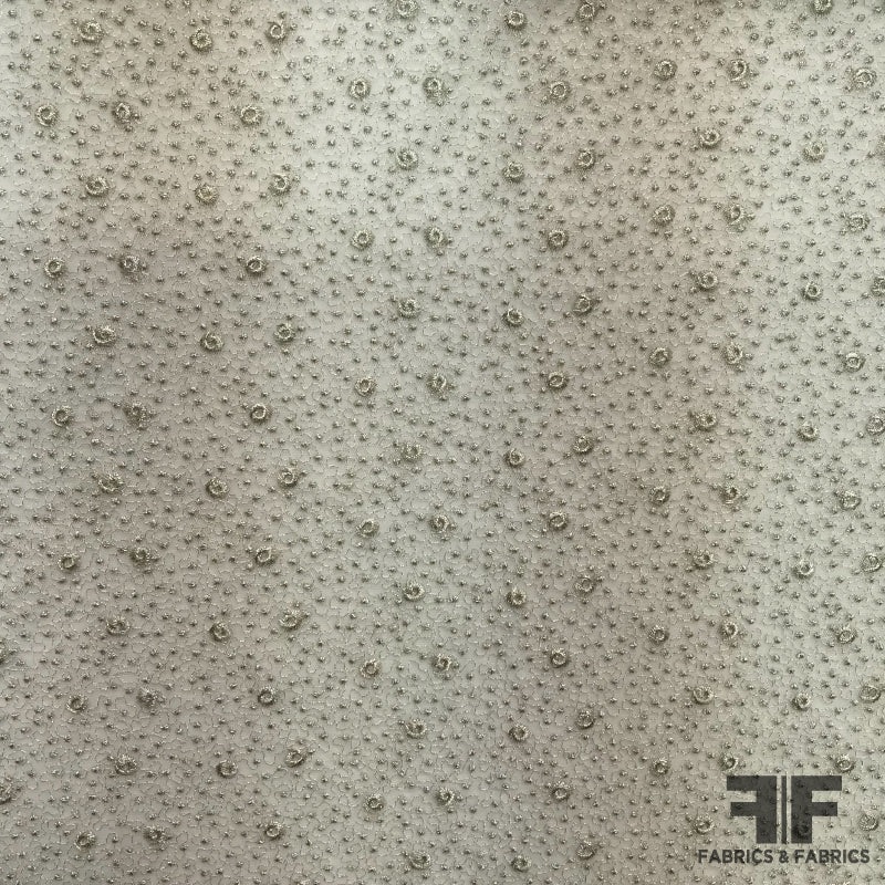 Metallic Embroidered Netting – Grey/Metallic Fabric by the Yard