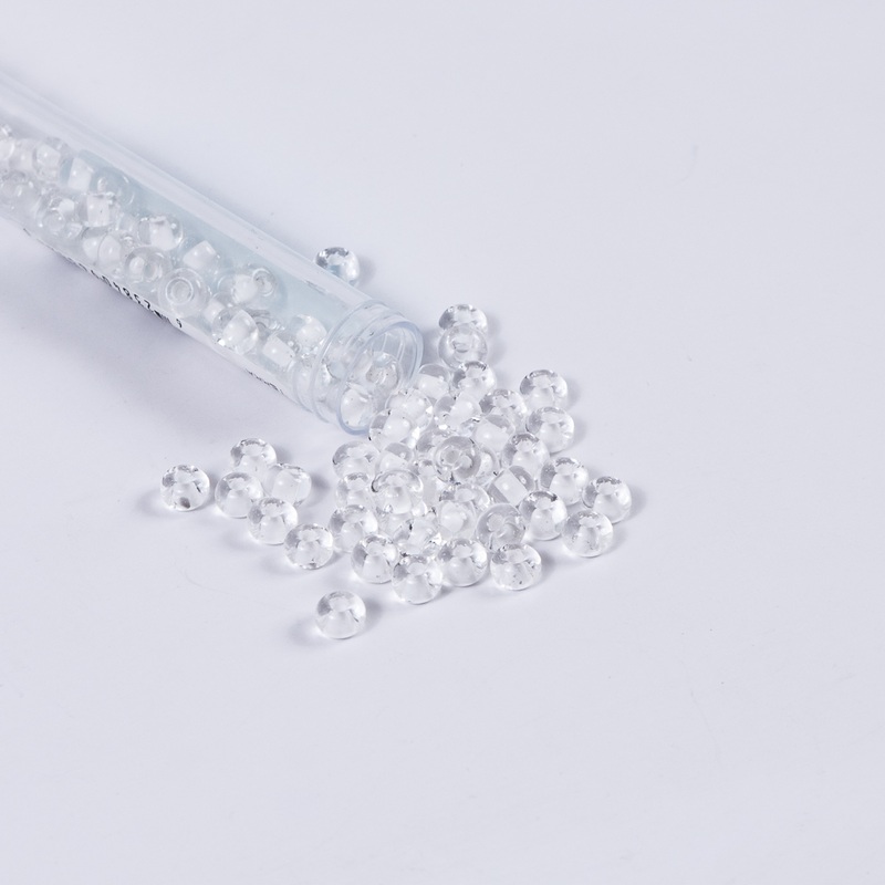 White Lined Crystal Czech Seed Beads – Size 2