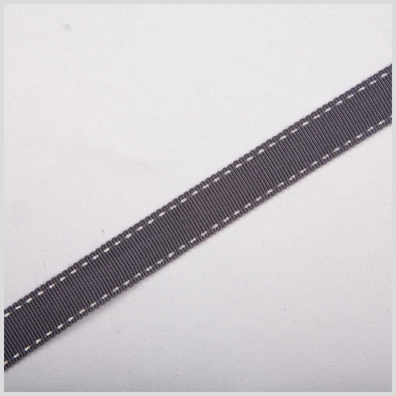5/8″ Gray Stitched Grosgrain Ribbon