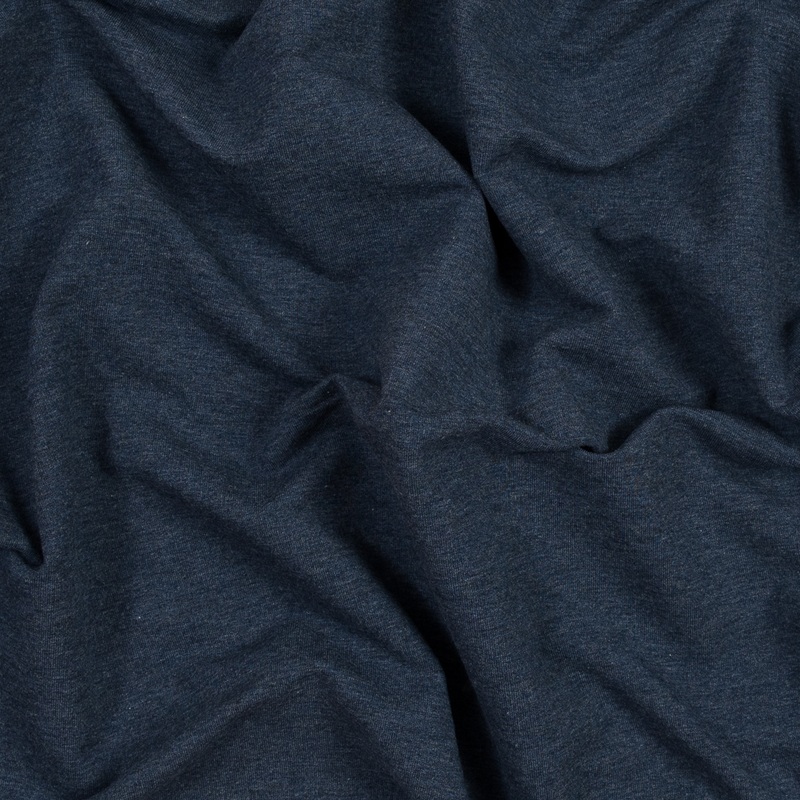 Bamboo and Cotton Stretch Knit Fleece – Heather Lake Blue – Jessamyn Collection