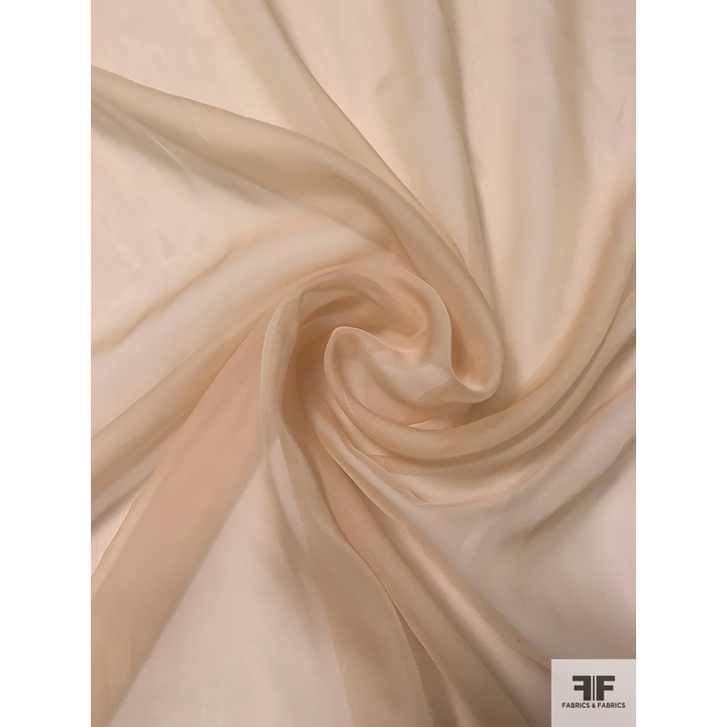 Iridescent Silk Chiffon – Champagne Fabric by the Yard