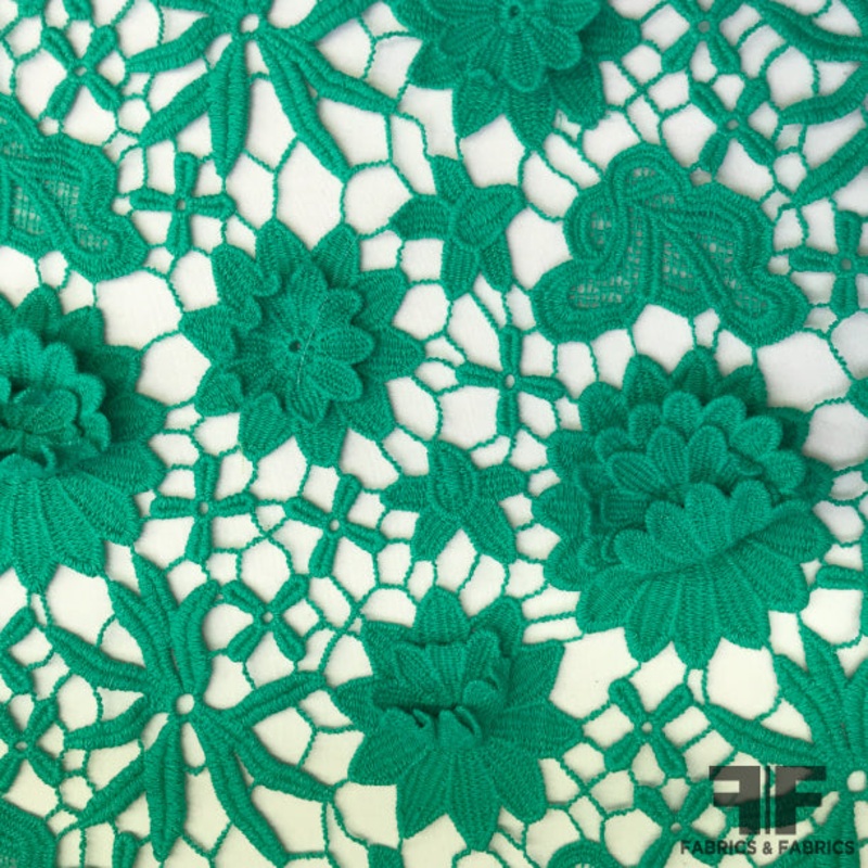 Oscar De La Renta Guipure Lace – Jade Green Fabric by the Yard