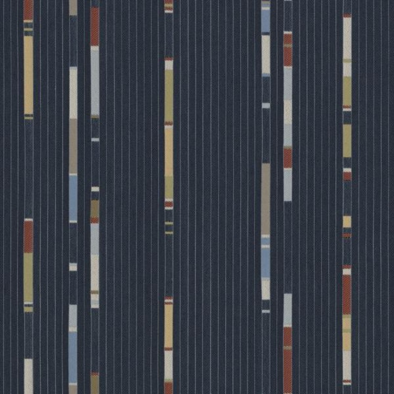 Remnant of Maharam Fabrics Segmented Stripe Navy Paul Smith  Upholstery Fabric Order Product 1