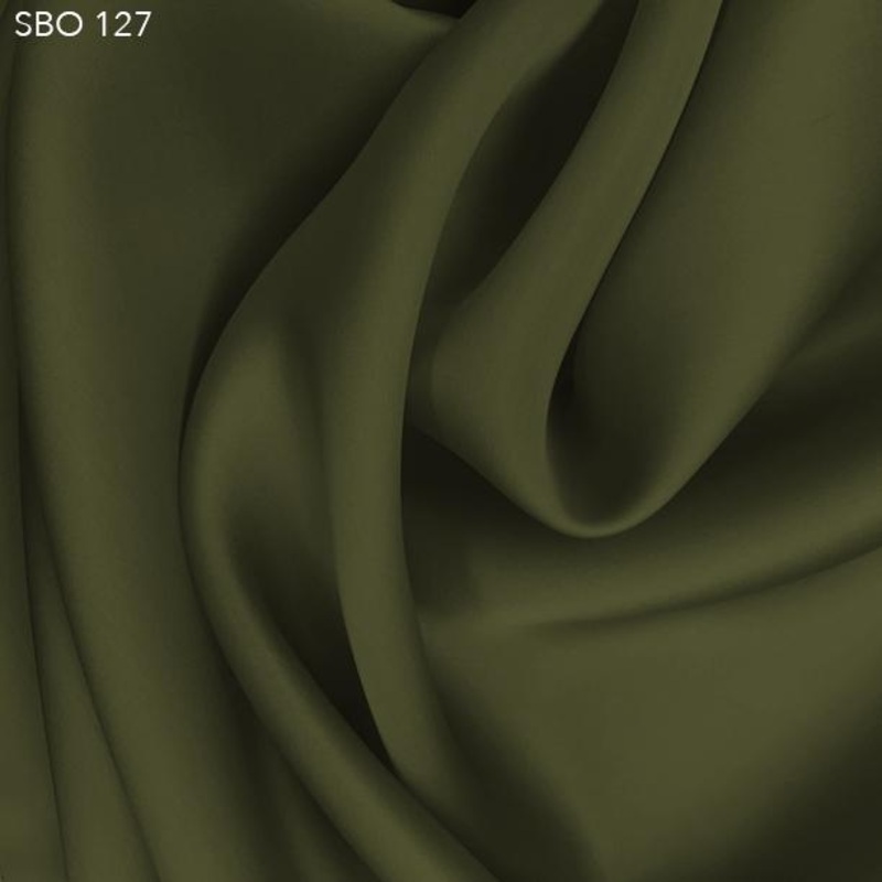 Satin Faced Organza – Khaki Green Fabric by the Yard