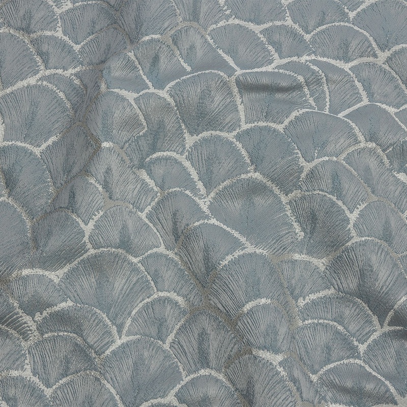 Drapery Jacquard – Denim Fan Scales – British Imported