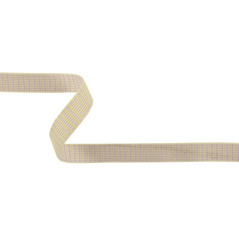 Lavender, Lemon, and Tofu Rectangles Jacquard Ribbon – 0.625″