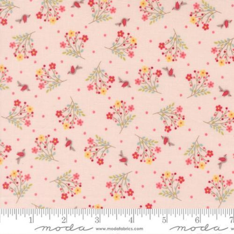 Lyda Rose Pale Pink – 53074-19 Wild Flowers Florals Bird Dots