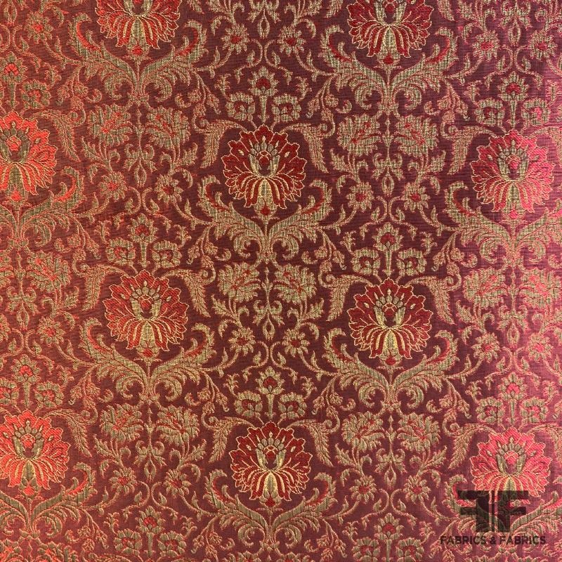 Metallic Renaissance Jacquard Brocade – Red/Gold Fabric by the Yard