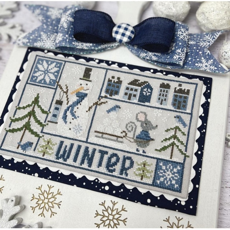 Seasonal Samplings Cross Stitch KIT – Includes Pattern, Fabric, Floss & Trims