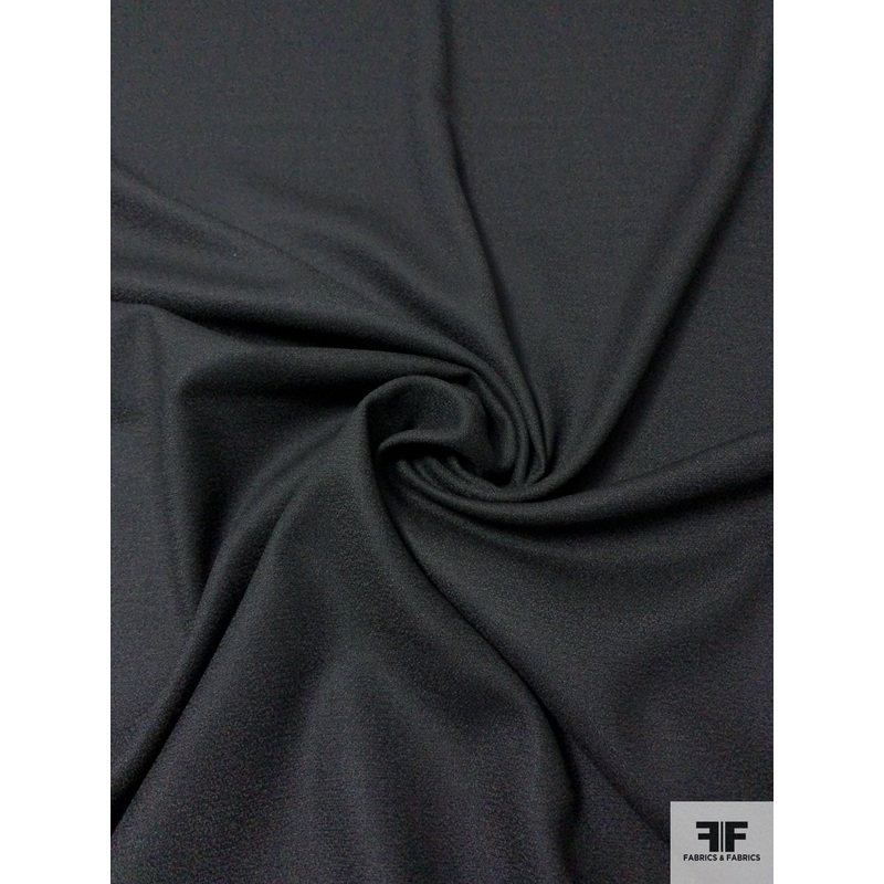 Solid Wool Crepe – Black Fabric by the Yard