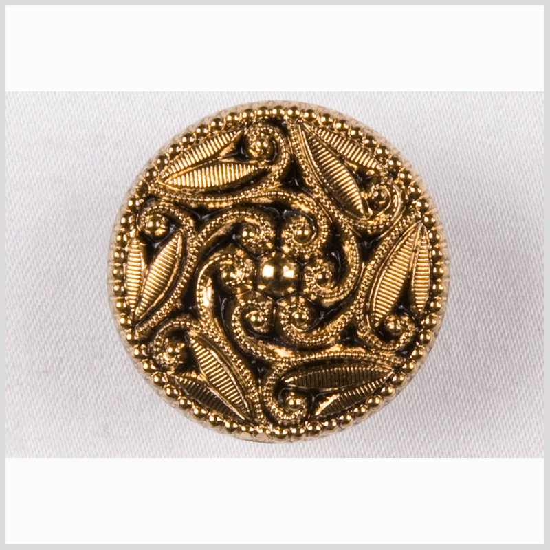 Black/Gold Glass Button – 28L/18mm