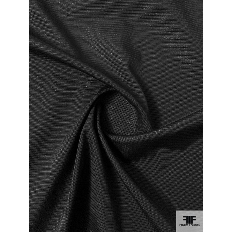 Horizontal Ottoman Striped Brocade with Lurex – Black Fabric by the Yard