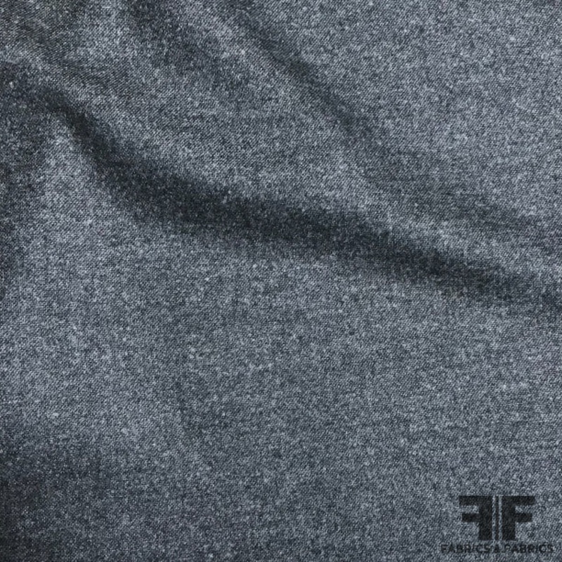 Italian Wool Twill Suiting – Dark Grey/Indigo Fabric by the Yard