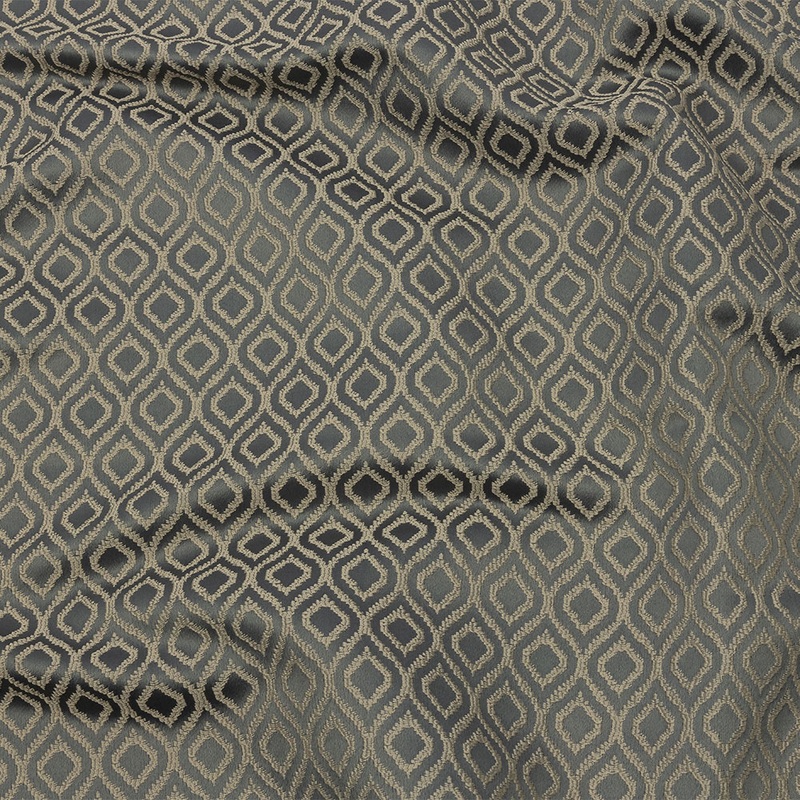 Drapery Jacquard – Graphite Simple Ogees – British Imported