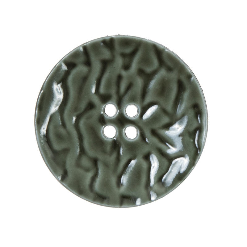 Italian Olivine Green Textured Button – 44L/28mm