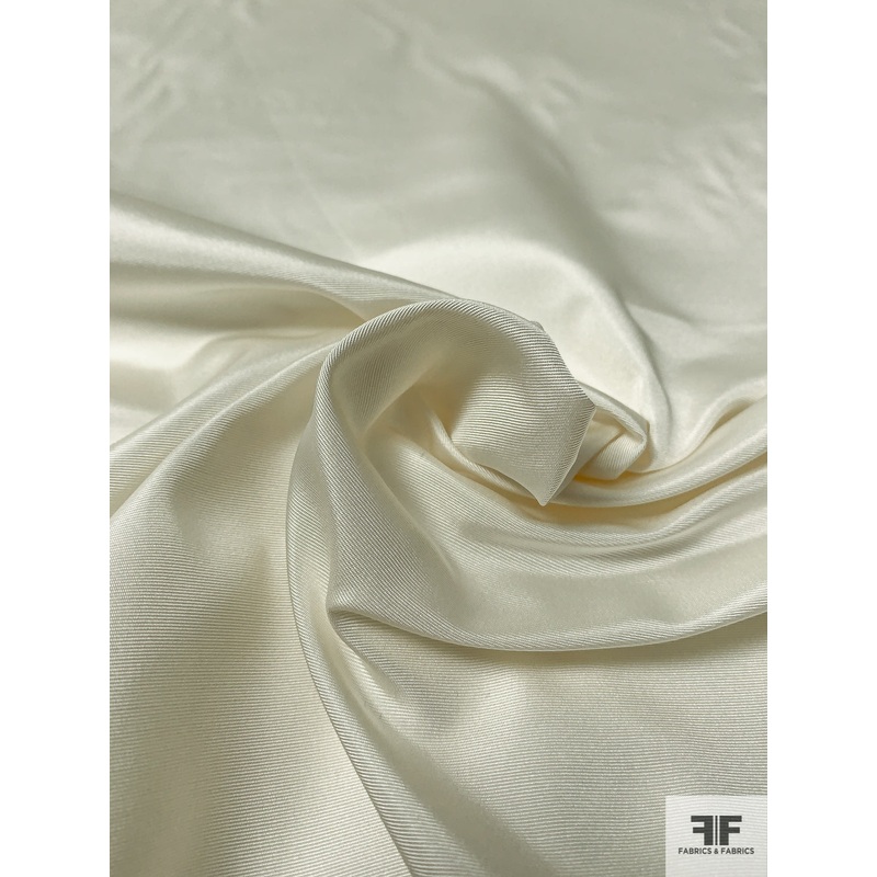 Italian Solid Fine Silk Faille – Ivory Fabric by the Yard