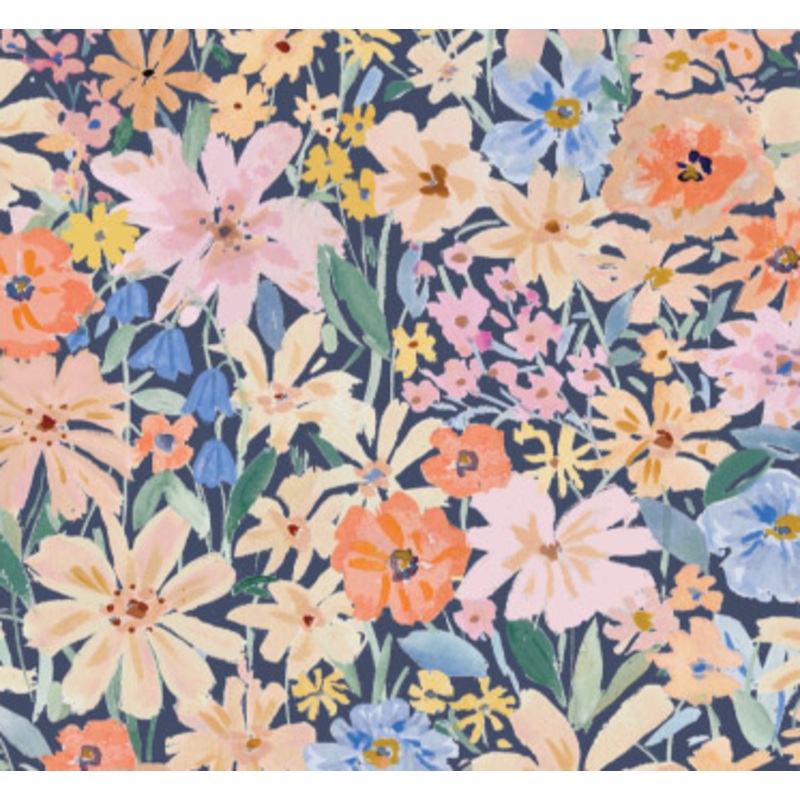 Flower House 9423021-02 – Large floral on dark blue