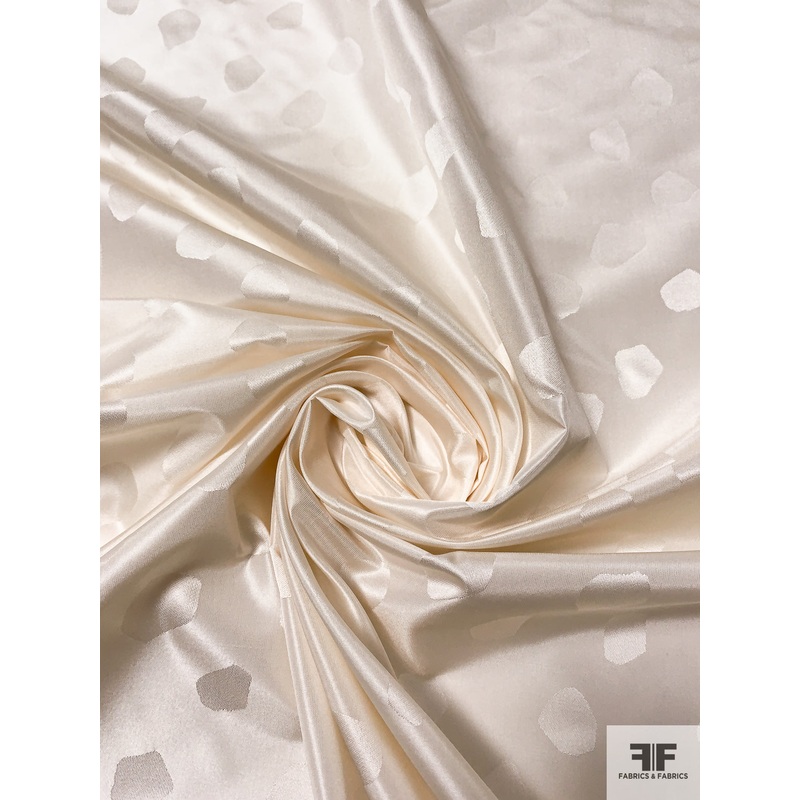Rock Graphic Jaquard-Weave Silk Taffeta – Ivory Fabric by the Yard
