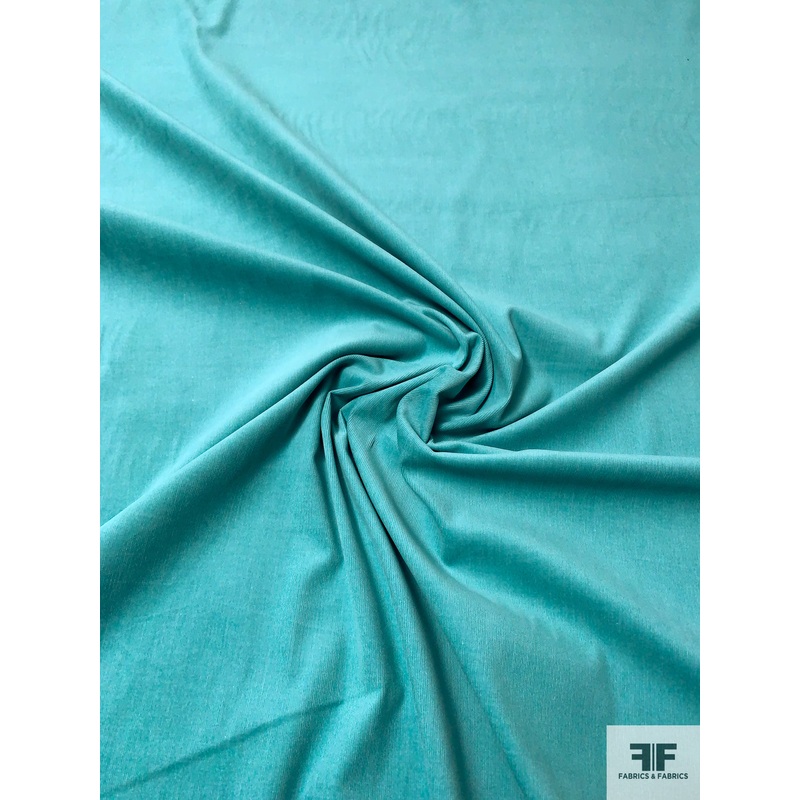 Solid Stretch Pinwale Cotton Corduroy – Soft Aquamarine Fabric by the Yard