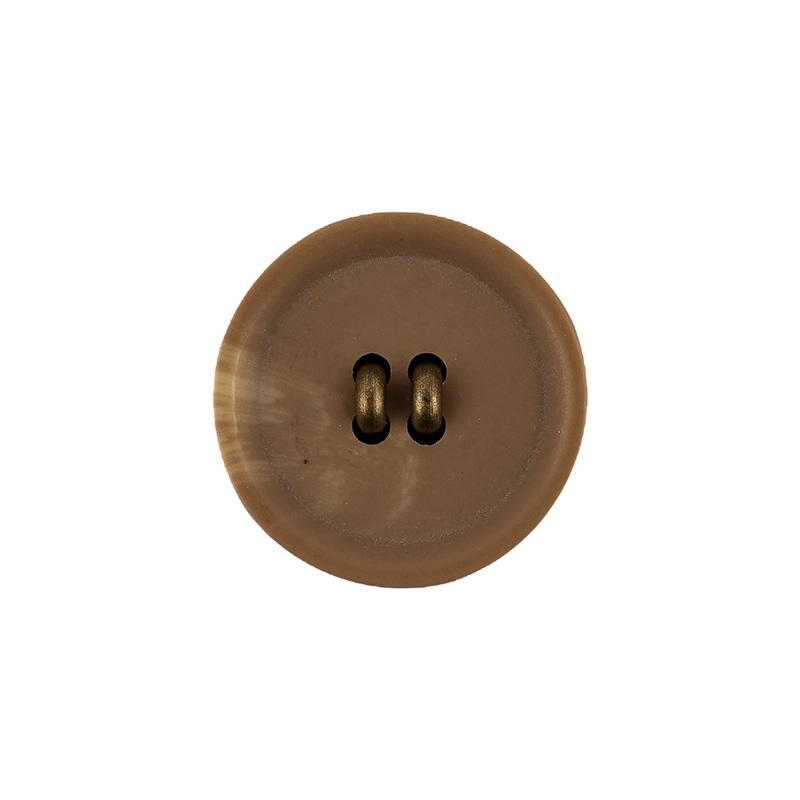 Tabacco and Brass Shallow Plate Plastic and Metal Shank Back Button – 32L/20mm