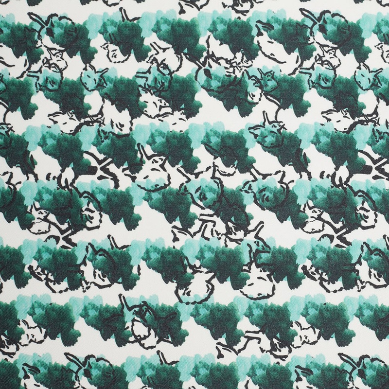 Tanya Taylor Green Abstract Floral Silk Gazar