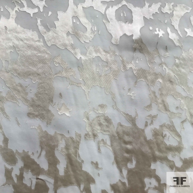 Abstract Chiffon Burnout – Ivory Fabric by the Yard