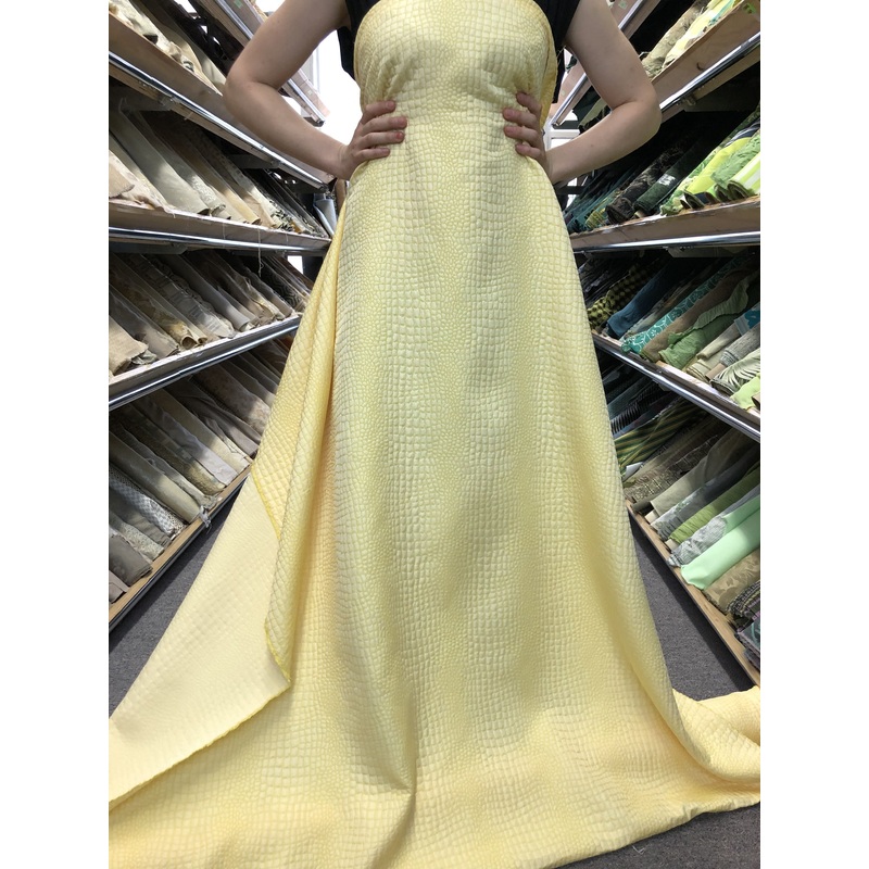 Reptile Patterned Brocade – Yellow Fabric by the Yard