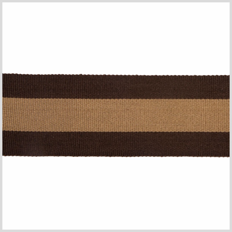 Brown and Tan Striped Grosgrain Ribbon – 1.75″
