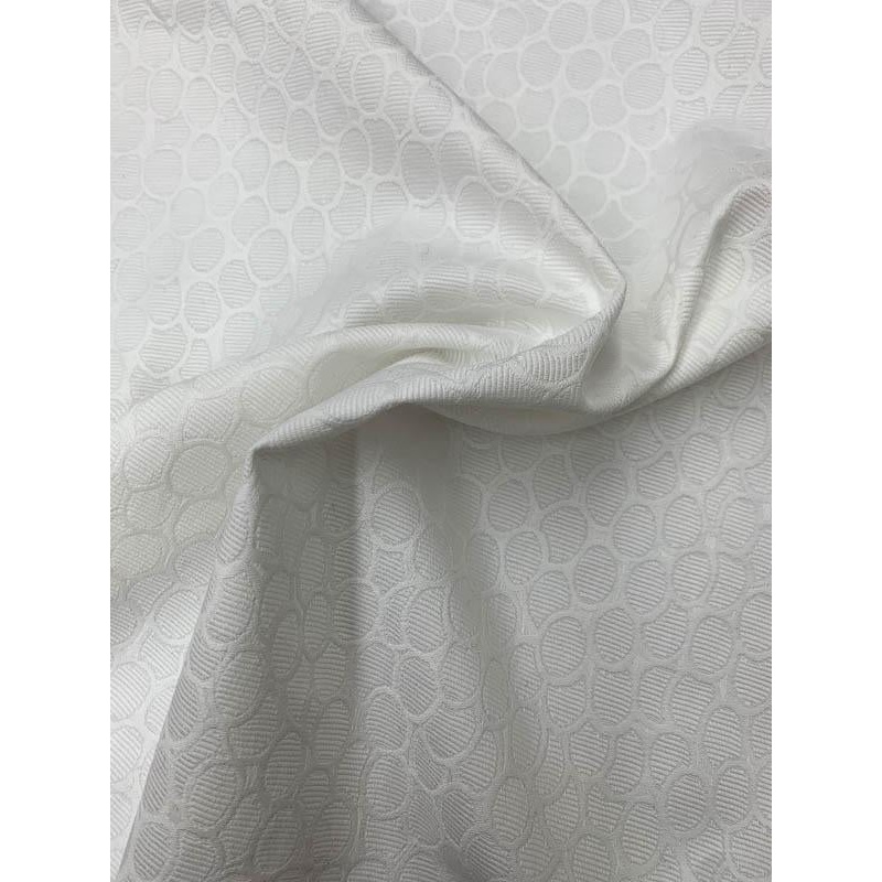 Circle Clusters Cotton Ottoman Brocade – White Fabric by the Yard