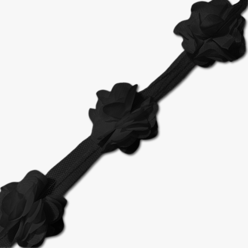 Cut Out Flower Lace – Black #2 (Per Met)