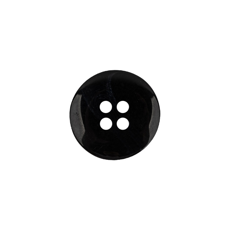 Go to Black Low Convex 4-Hole Plastic Suiting Button – 24L/15mm