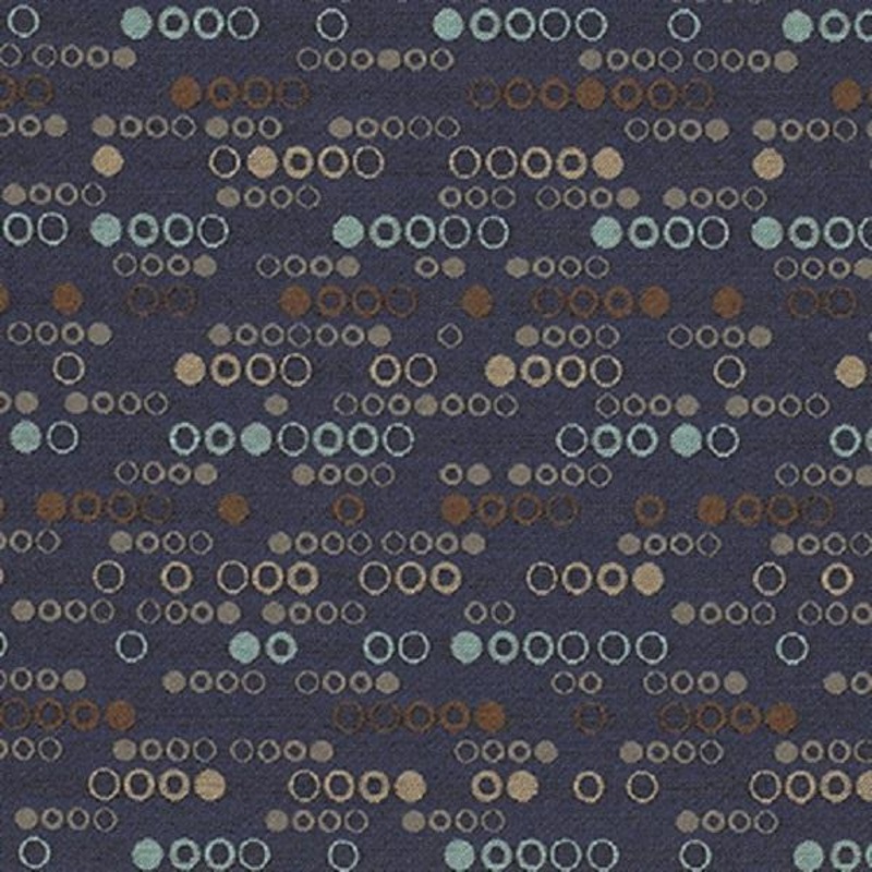 Momentum Ping Placid Striped Circles Blue Upholstery Fabric Order Product