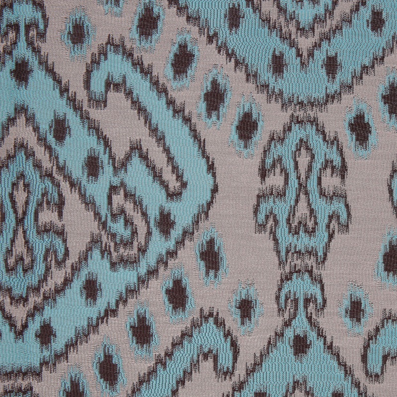 Turquoise Damask Polyester Woven