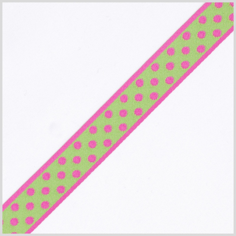 3/4″ Hot Pink/Green French Jacquard Ribbon