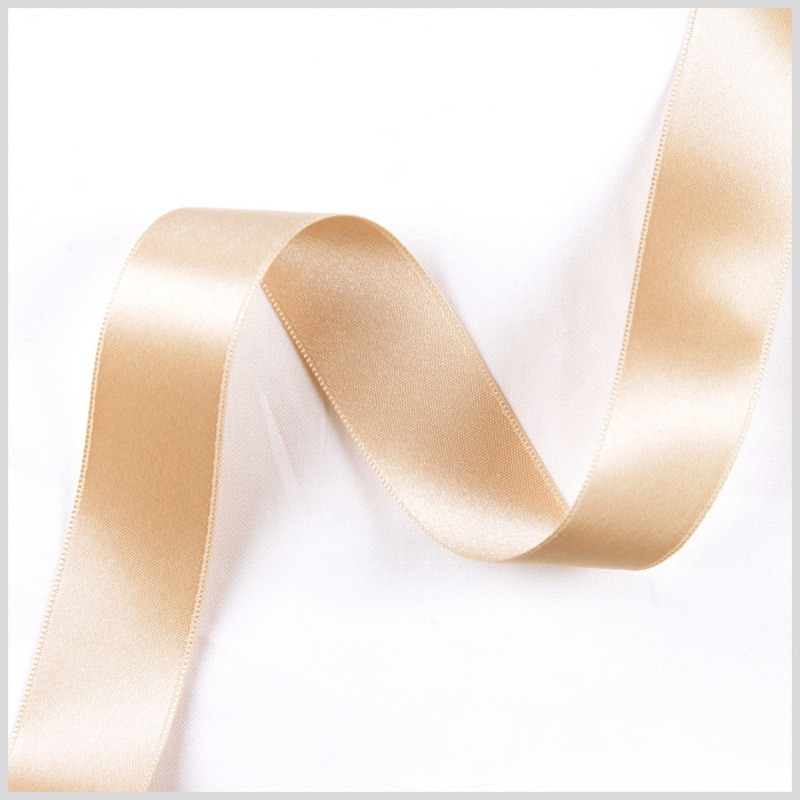 Tan Double Face French Satin Ribbon – 1″